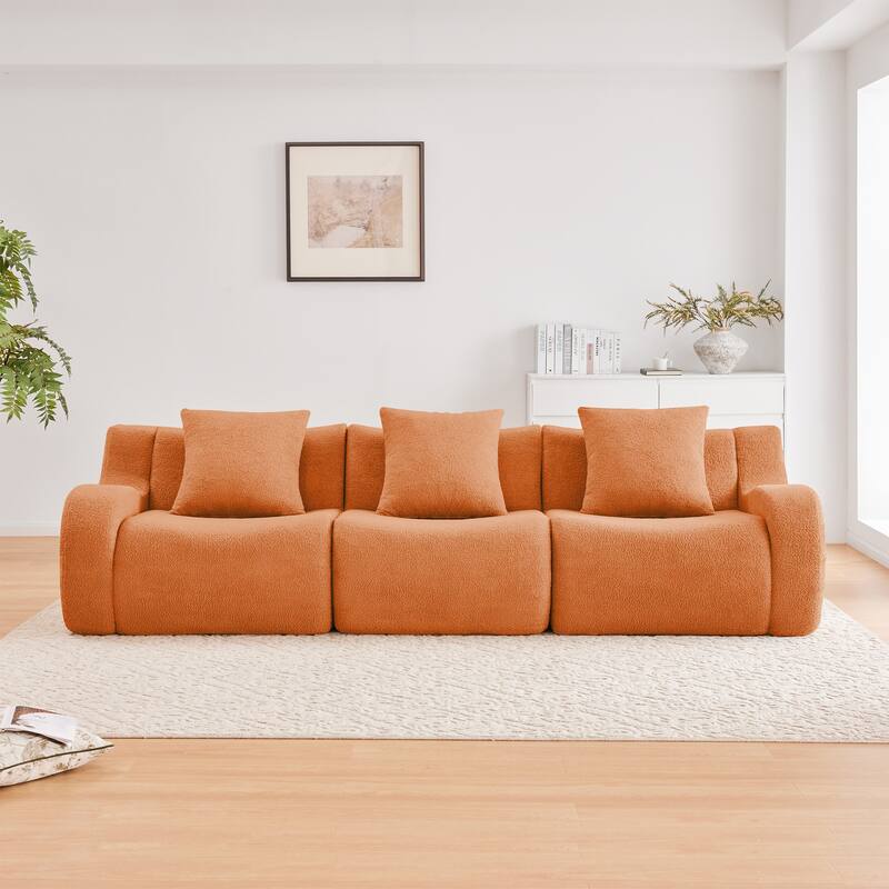 GDF Studio - Fairford 3-Seat Modular Sofa With Curved Armrests & Non-Slip Base