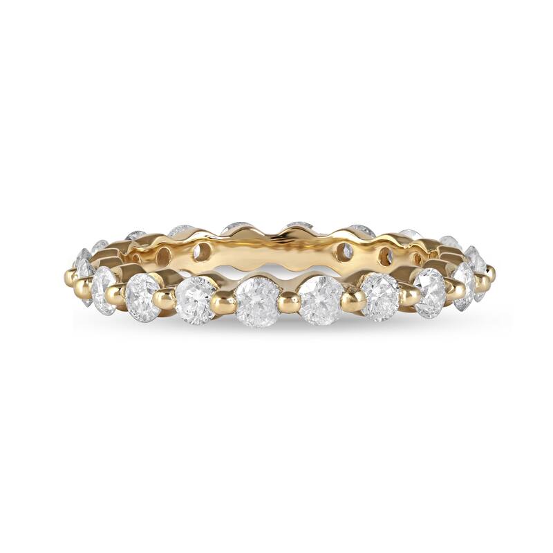 IGI Certified 1 1/2ct TDW Diamond Eternity Wedding Band in 14K Gold for Women