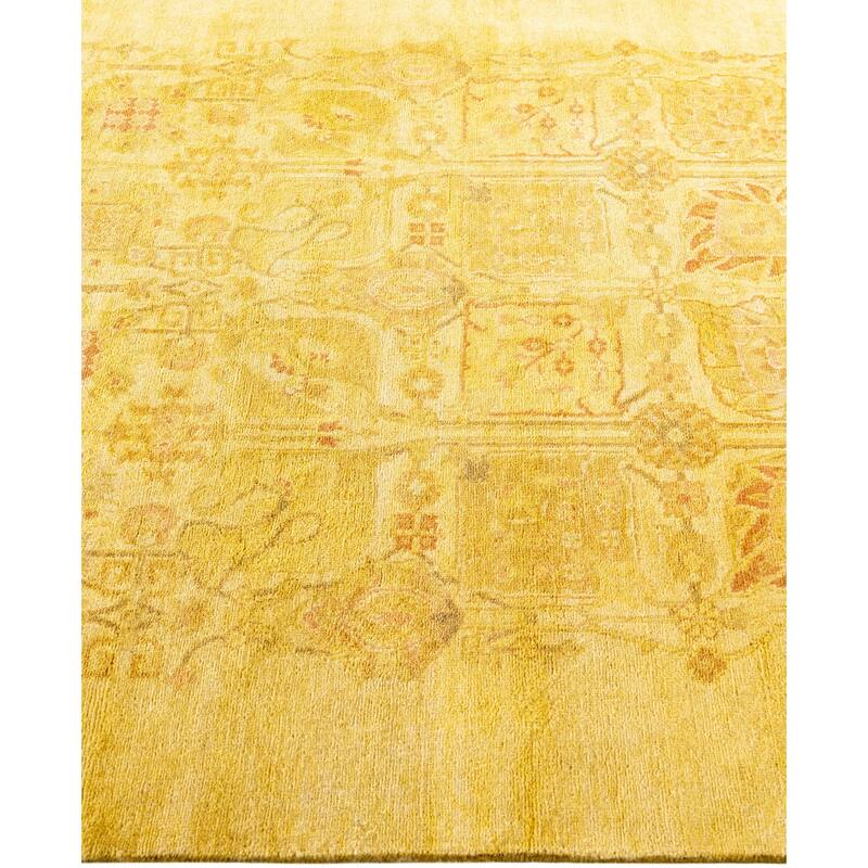Overdyed One-of-a-Kind Hand-Knotted Area Rug - Yellow - 4' 1" x 6' 2"