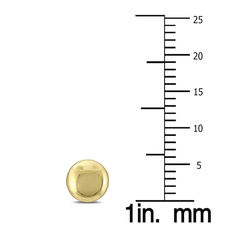 Marquee Jewels 14K Yellow Gold 6mm Button Ball Stud Earrings