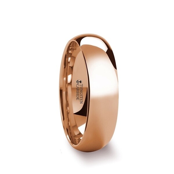 THORSTEN - SOL Traditional Domed Rose Gold Plated Tungsten Carbide Wedding Ring - 6mm