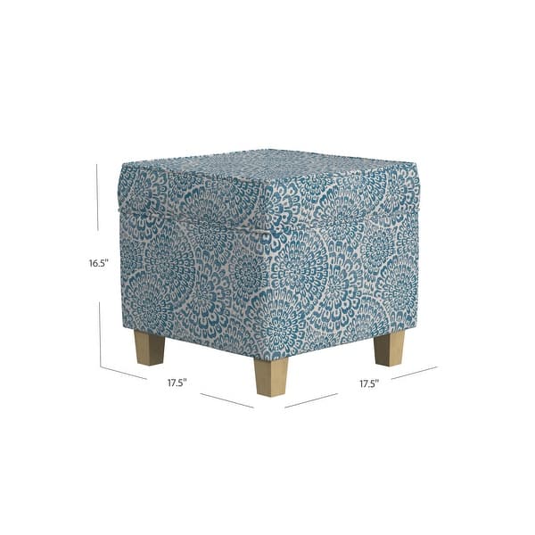 dimension image slide 6 of 15, Carson Carrington Birkerod Square Lift-off Storage Ottoman
