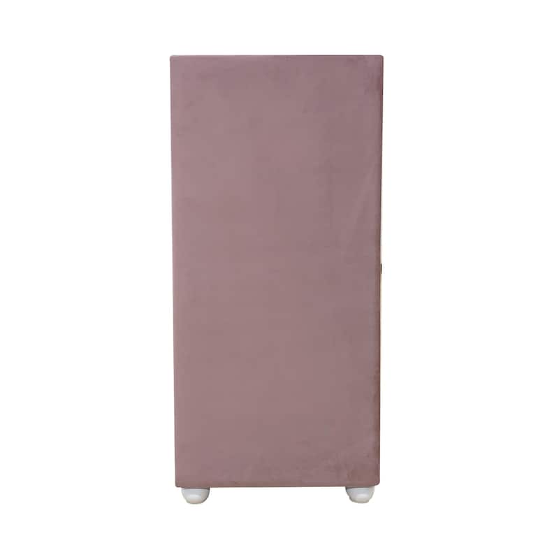 4-Drawer Upholstered Vertical Chest with Diamond Tufted Drawers for Bedroom, Living Room