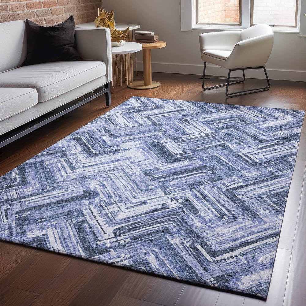 Premium Washable Super Soft Blurred Chevron Mayfield Rug