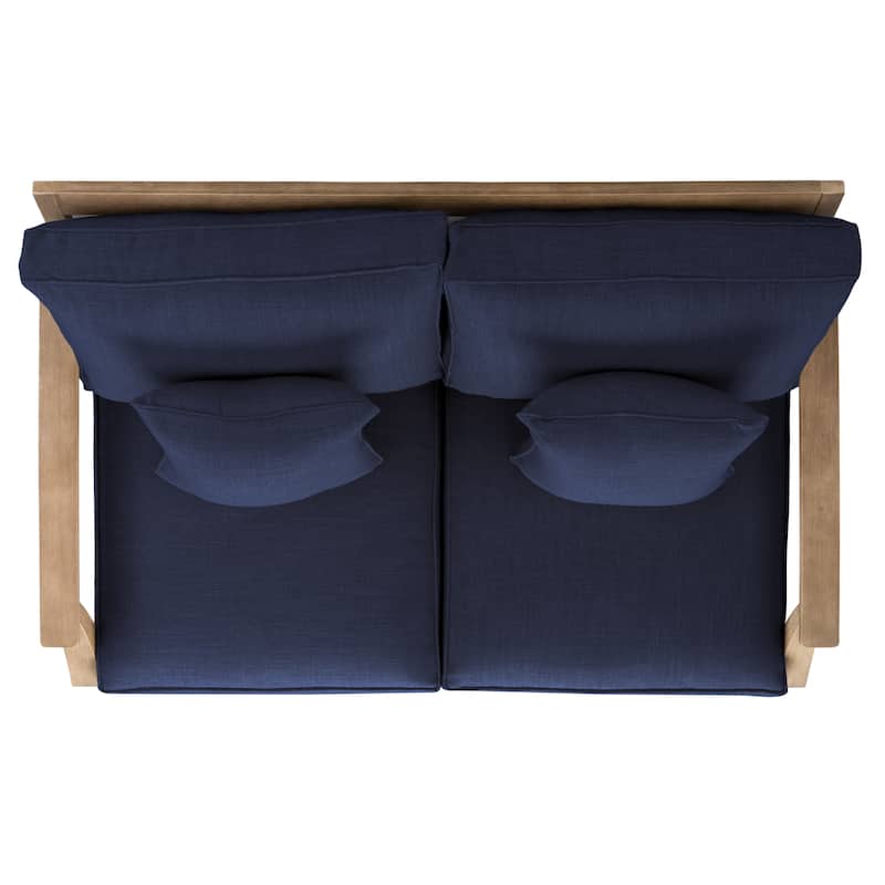 SAFAVIEH Couture Martinique Wood Patio Loveseat - 56"W x 35"D x 32"H