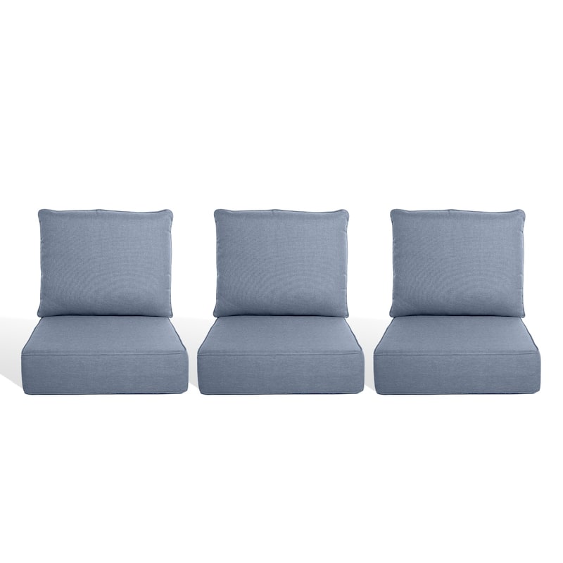 Pocassy 22"x24"x6" Inch Thick Cushions Pillows Indoor Outdoor Cushion 3 Set - Baby Blue Cushion