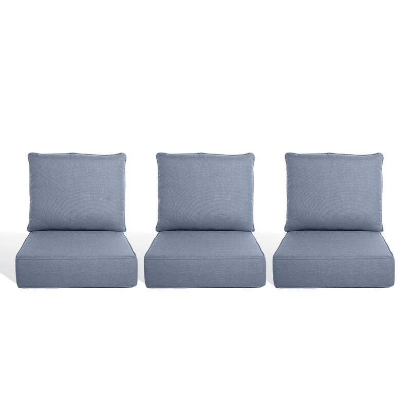 Pocassy 22"x24"x6" Thick Cushions Pillows Indoor & Outdoor Cushion - 3 Set Seat & Back Cushion - Baby Blue Cushion