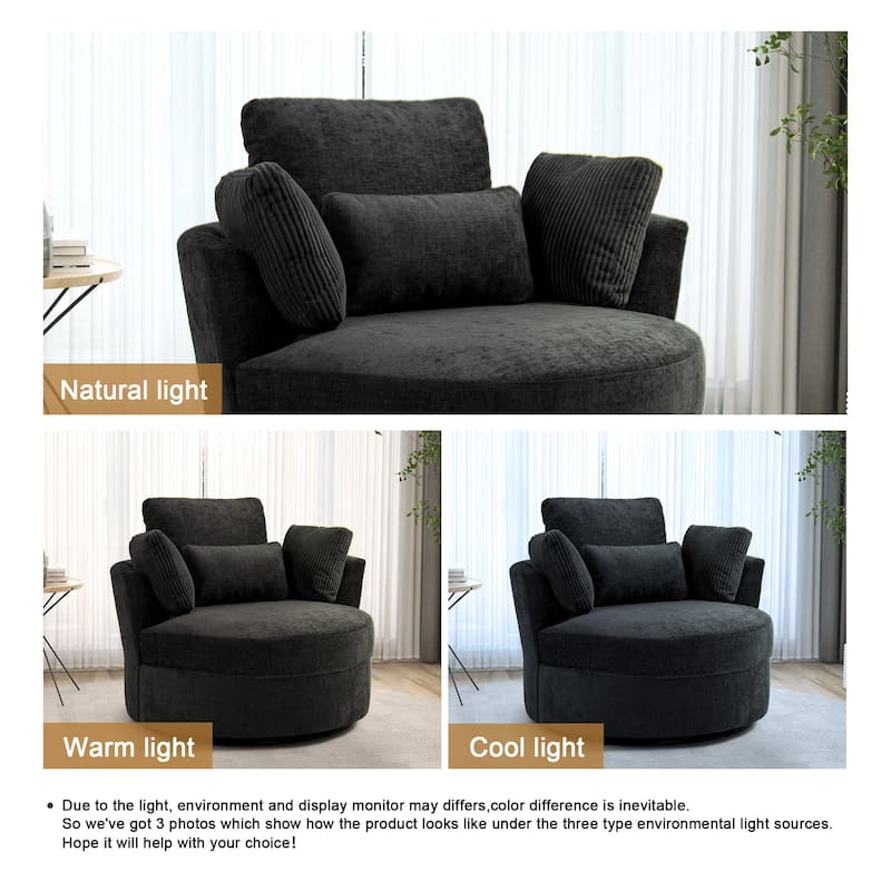 Modern Swivel Chair with Pillows for living room
