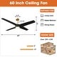 preview thumbnail 6 of 19, 60-in Black Modern ABS 4-Blade Energy Saving DC Motor LED Ceiling Fan with Light and Remote