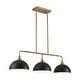 preview thumbnail 18 of 23, Potlid 3-Light Industrial Gold Linear Dome Pendant Lights for Kitchen Island/Dining Table