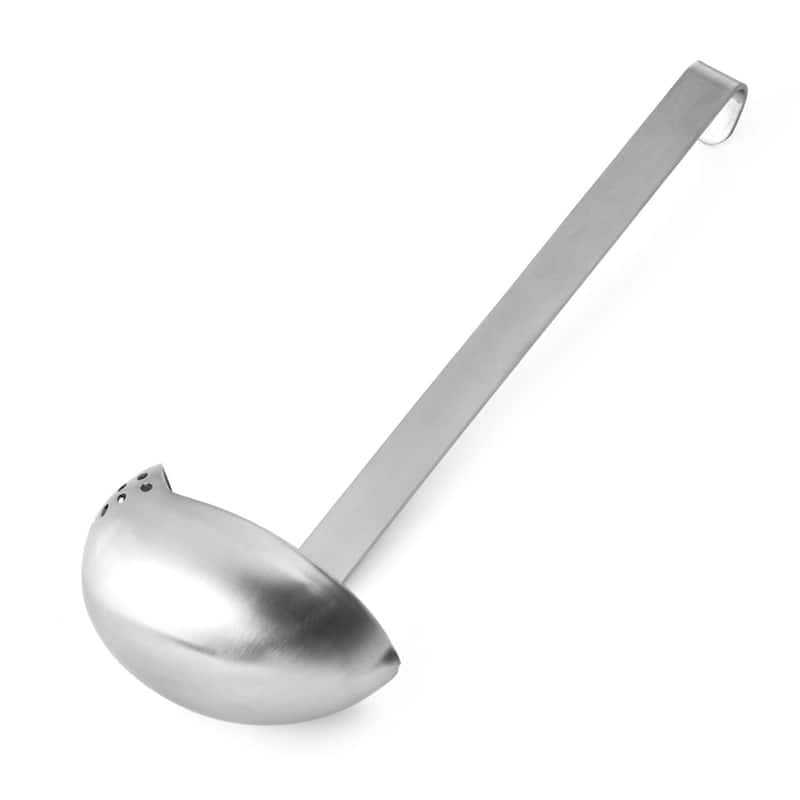 Amco Stainless Steel Straining Ladle - 6.5-ounce - Silver - 6.5-ounce