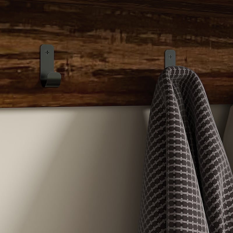 Wall Mounted Entryway Coat Rack, Shoe Bench Mudroom Bench with Storage Compartments, Coat Rack Bench with Hooks