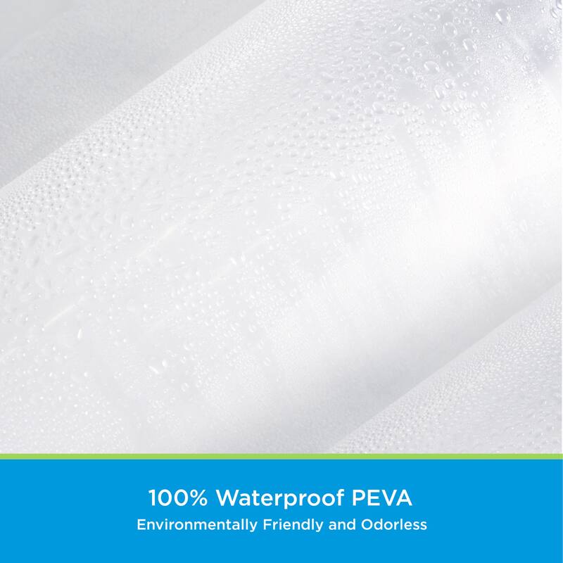 Kenney microCLEAN Antimicrobial Protection Medium Weight PEVA Shower Curtain Liner, 70" W x 72" H