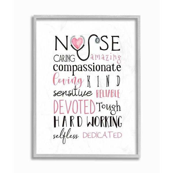 Shop Stupell Industries Nurse Inspirational Description Healthcare Professional Gratitude Framed Wall Art White Overstock 31610168