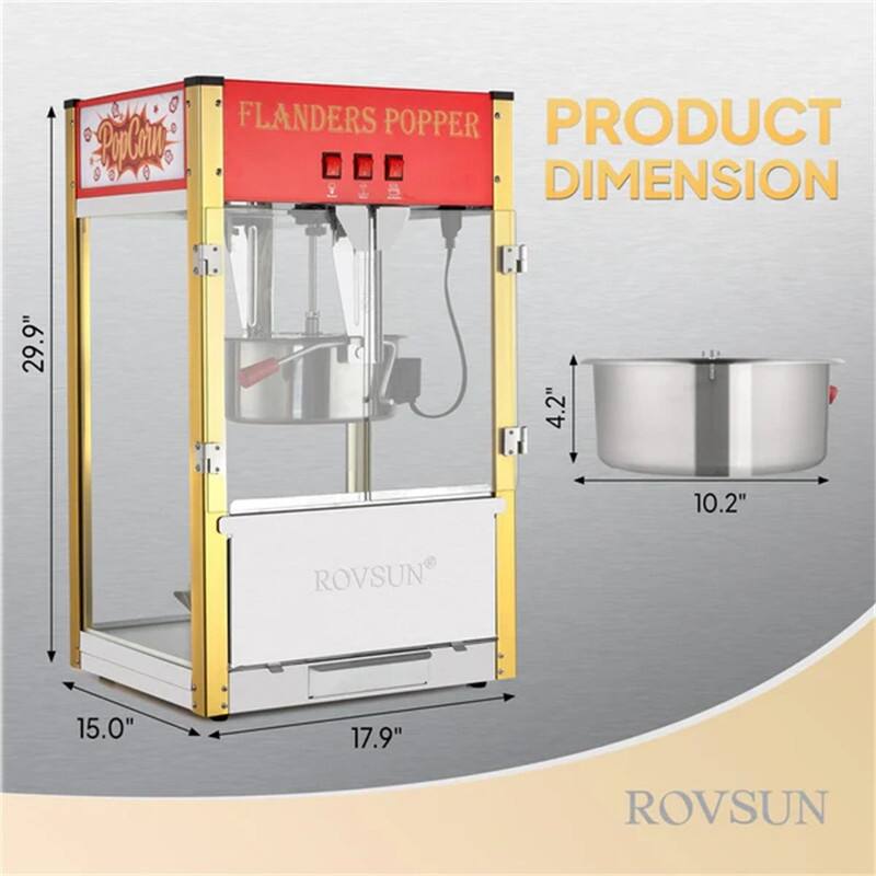 1400W 120V 12oz Kettle Popcorn Machine Maker Countertop
