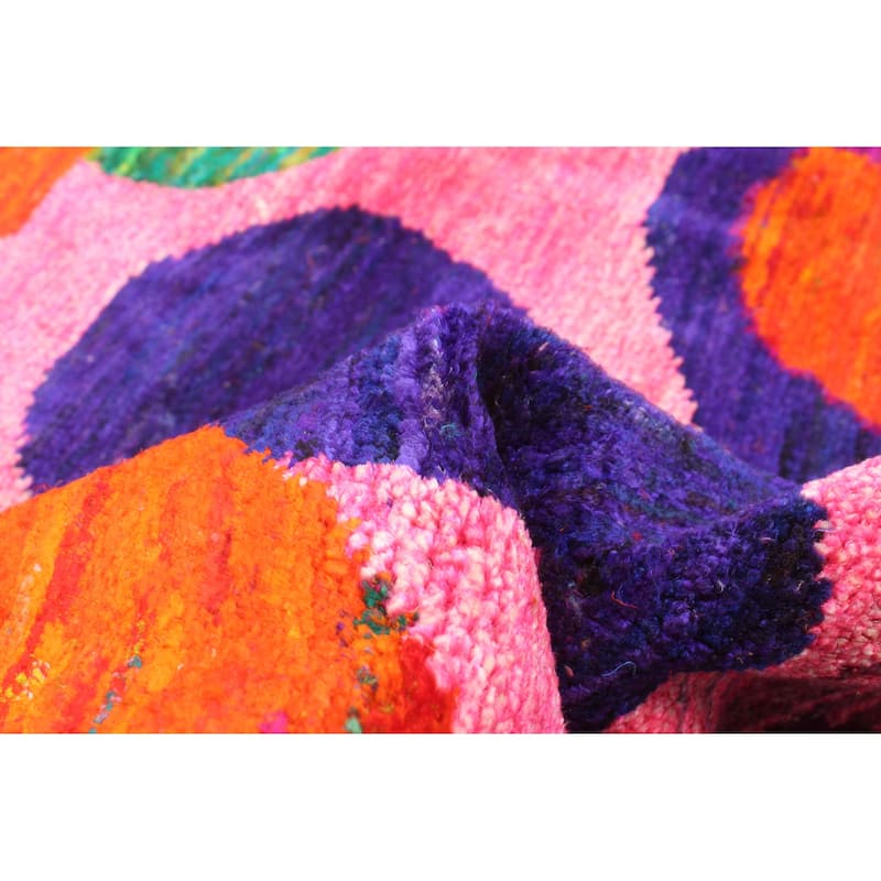 ECARPETGALLERY Hand-knotted Opulence Dark Pink Silk Rug - 4'9 x 6'9