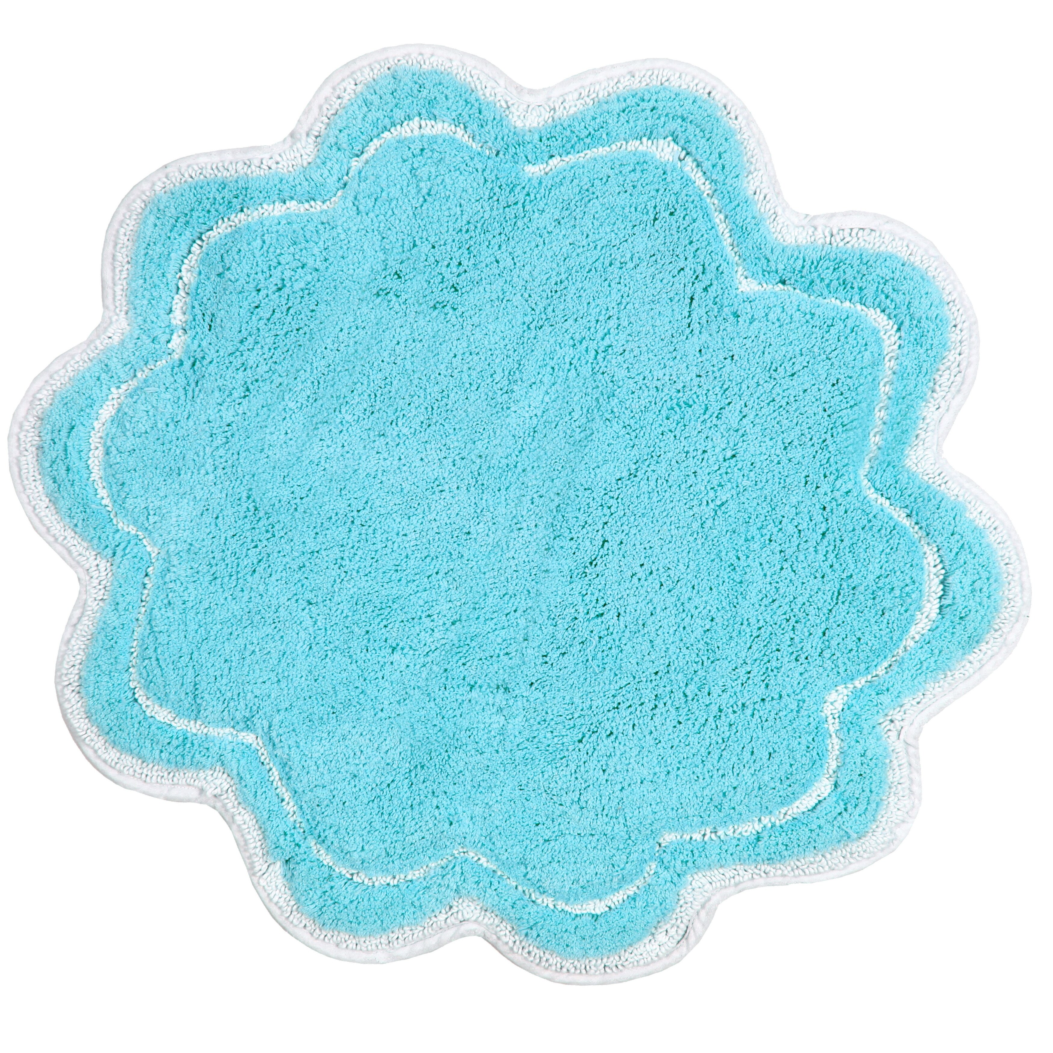 Home Weavers Allure Collection 100% Cotton Tufted Supersoft and Absorbent Bath Rug Machine Washable Tumble Dry, 17 inch x 24 inch Rectangle, Turquoise