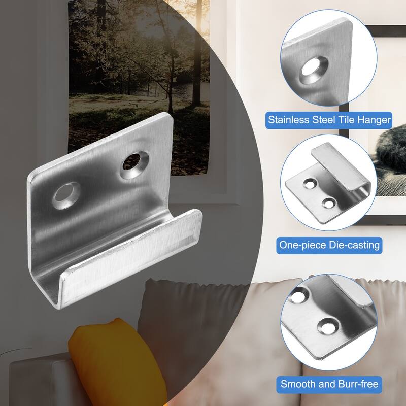 10 Pcs Stainless Steel Tile Hanger Tile Display Bracket