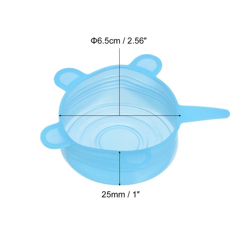 Silicone Stretch Lids, 3Pcs 2.56" Round Container Lid for Food Cover