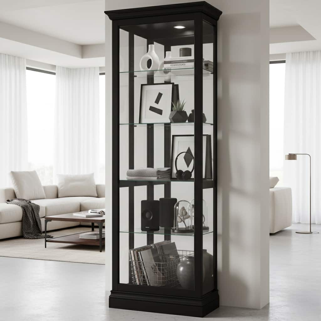 Howard Miller Brantley Transitional 5-shelf Curio Cabinet with Light