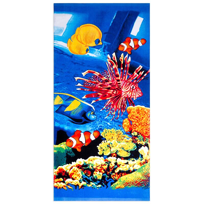 American Flag Cotton Beach Towel - Fish