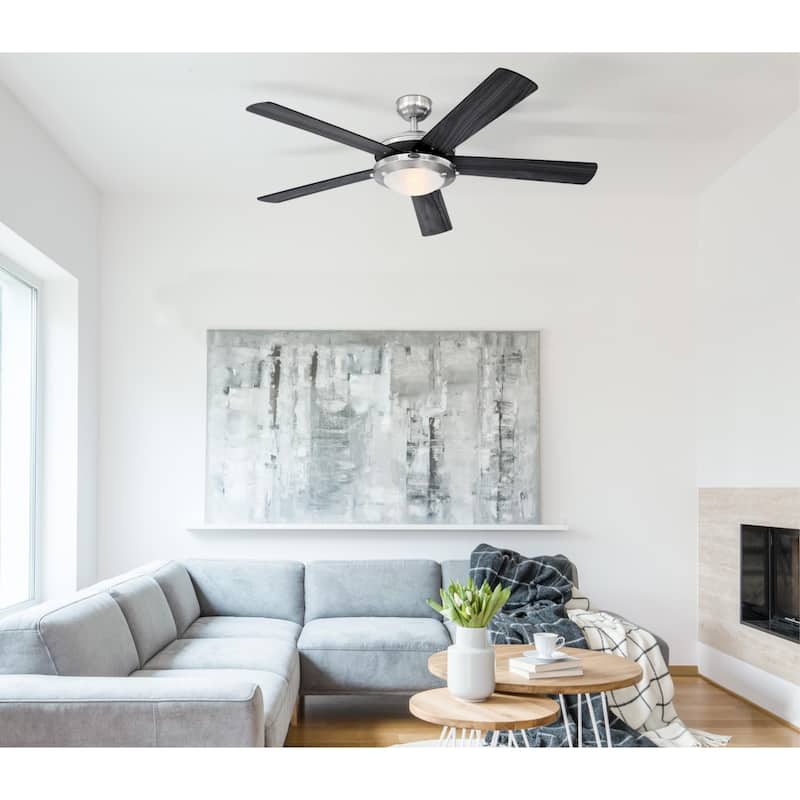 Westinghouse Lighting Comet 52-Inch 5-Blade Indoor Ceiling Fan with Dimmable LED Light Fixture and Frosted Glass