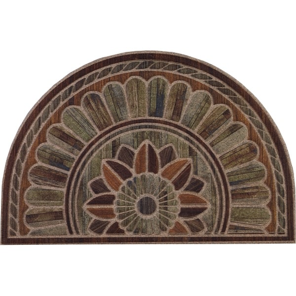 slide 1 of 3, Copper Grove Akhtala Decorative Semi-circular Entry Mat - 24" x 36"