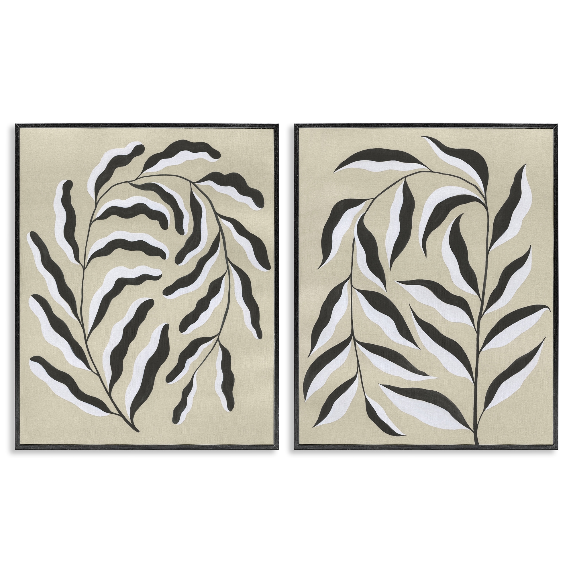 Stupell Midcentury Mod Botanicals Framed Giclee Art Design By Grace Popp (Set of 2)