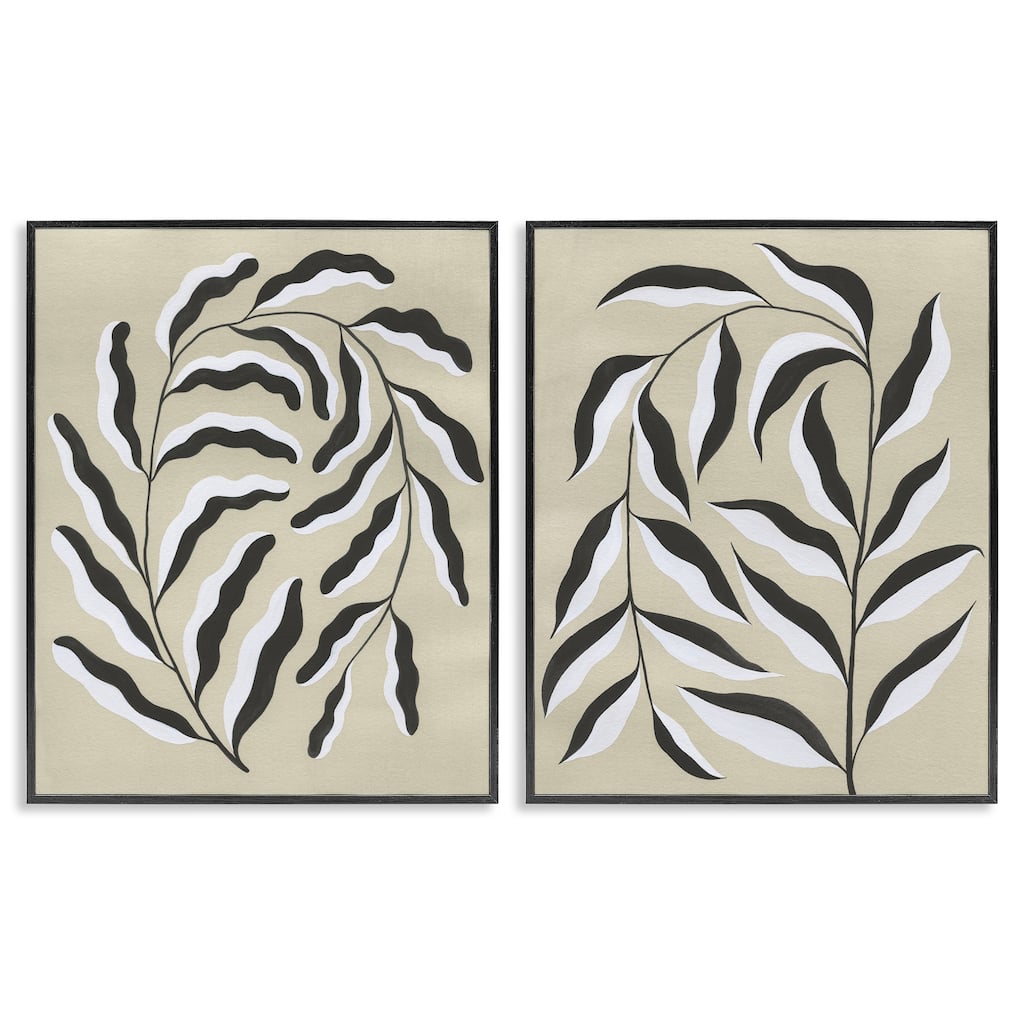 Stupell Midcentury Mod Botanicals Framed Giclee Art Design By Grace Popp (Set of 2)