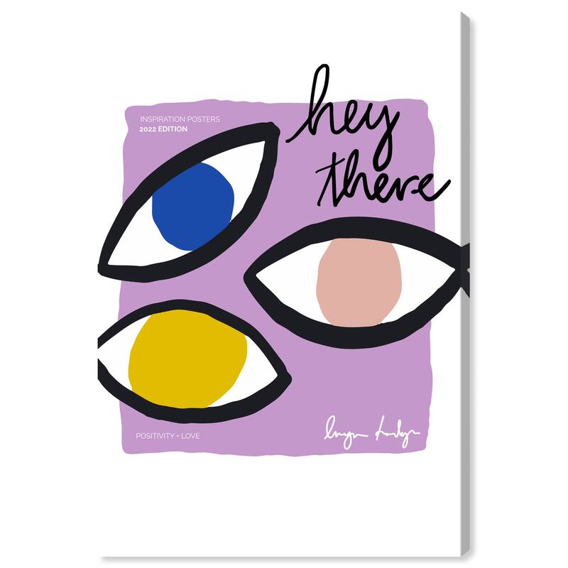 Wynwood Studio Canvas Fashion and Glam Hey there Purple and Light Purple Modern & Contemporary Wall Art Canvas Print