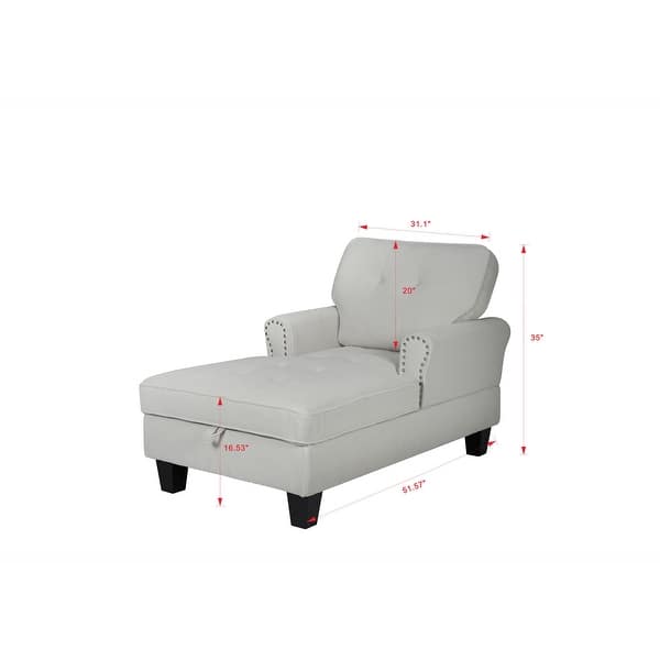 Weture Tufted Soft Chaise Lounge Chair For Bedroom, Linen