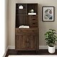 preview thumbnail 5 of 15, Middlebrook Modern Hutch Cabinet with Pull-out Desk Dark Walnut
