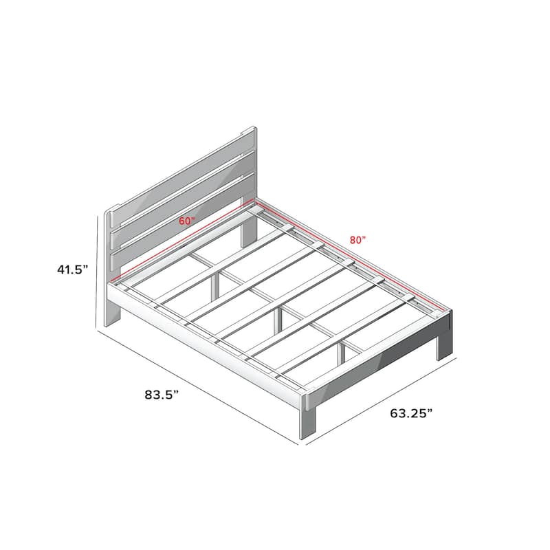 Max and Lily Farmhouse Queen Bed with Plank Headboard