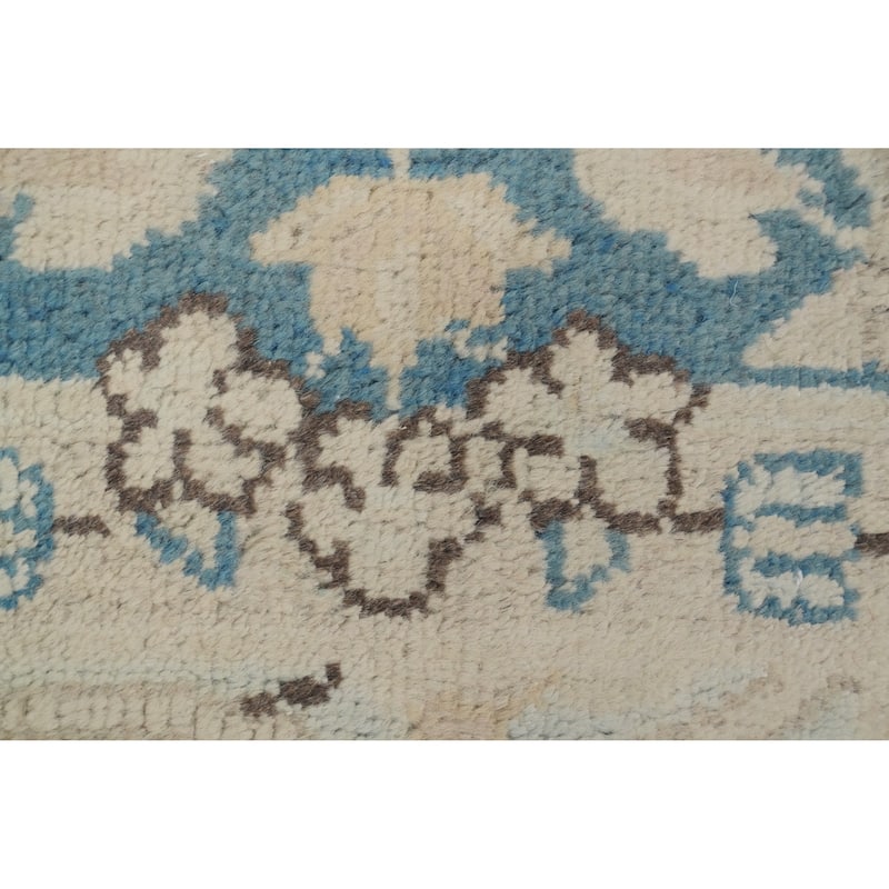 Hand Knotted Oriental 100% Wool Carpet Traditional Floral Beige & Ivories Kerman Area Rug - 10' 0'' X 6' 6''
