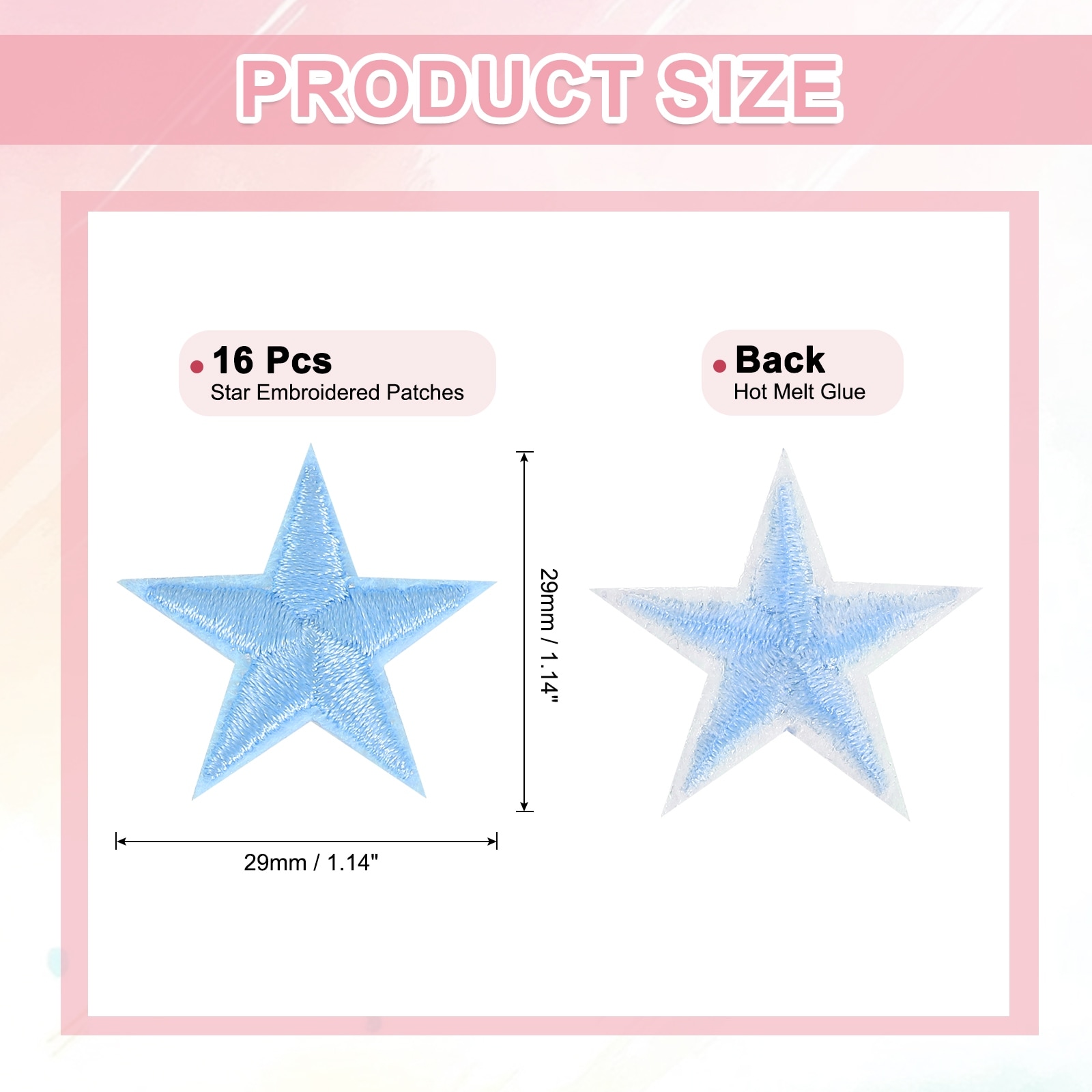 Iron on Star Patches, Sew on Star Embroidered Patches, Decorative Repair Patch Applique for Backpacks