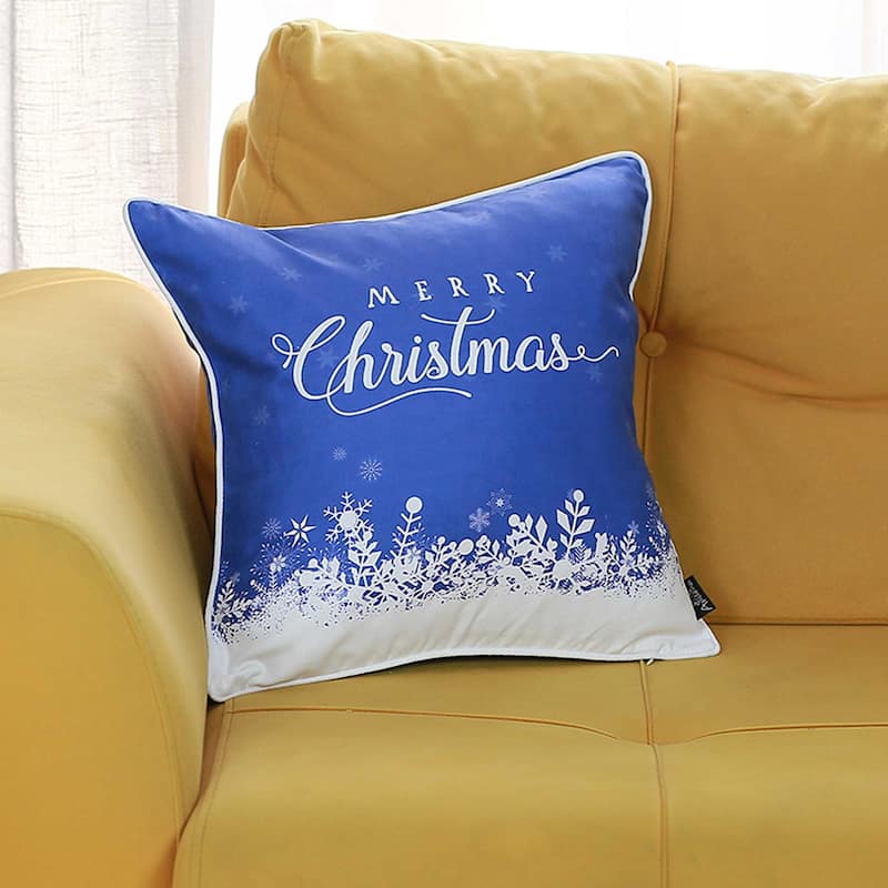 Merry Christmas Snow Scene Decorative Throw Pillow Cover Bed Bath