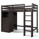 preview thumbnail 12 of 15, Twin Safety Loft Bed Sturdy Wooden Bed Frame with Wardrobe