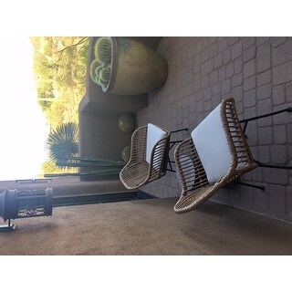 Orlando Outdoor Woven Faux Rattan Chairs with Cushions (Set of 2) by Christopher Knight Home