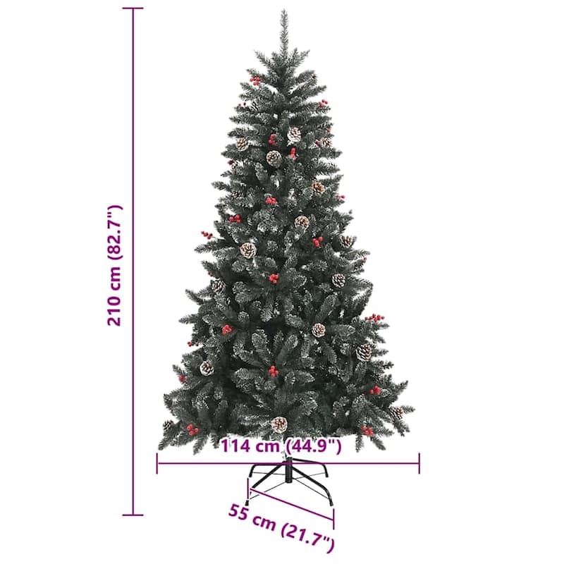 vidaXL Artificial Christmas Tree with 300 LEDs Green 99 x 99 x 180 cm - 99 x 99 x 180