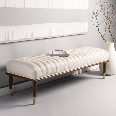 SAFAVIEH Couture Flannery Mid-Century Bench - 63" W x 19.7" L x 17.7" H