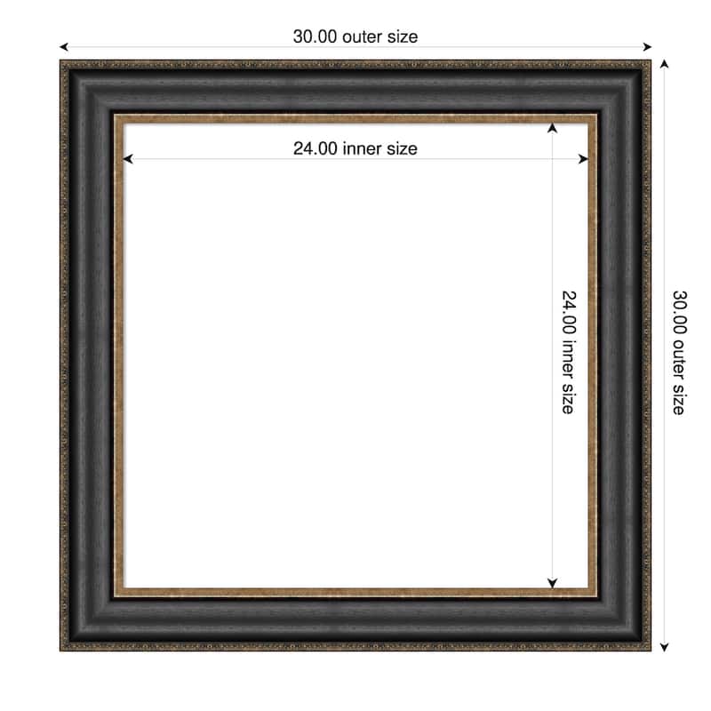 Amanti Art Thomas Black Bronze Framed Dry Erase Magnetic Board - 30 x 30 in