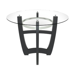 Dining Table with Clear Tempered Glass Top - Bed Bath & Beyond - 36247931