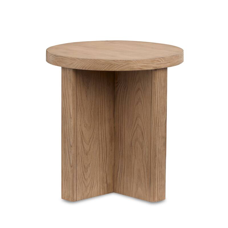Magnussen Home Hayden Golden Oat Round End Table - 22''W x 22''D x 23''H