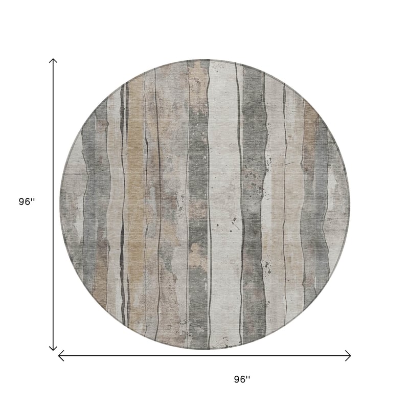 HomeRoots Striped Transitional Rectangle Outdoor Rug