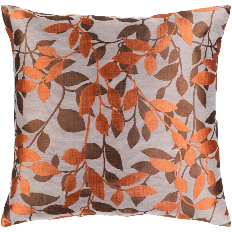 Artistic Weavers Decorative Skegness Rust 18-inch Leaves Throw Pillow Cover