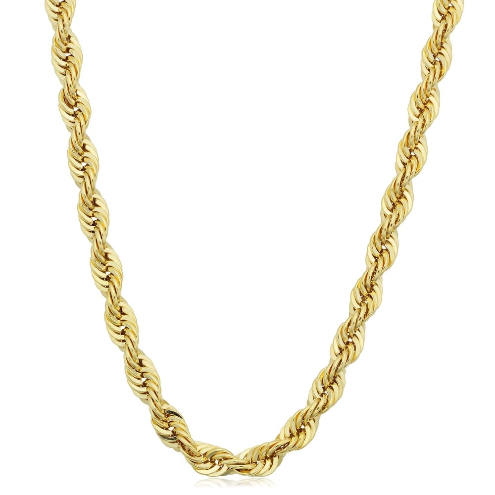 Fremada 14k Yellow Gold Filled Men's Rope Chain Necklace (4.2mm)