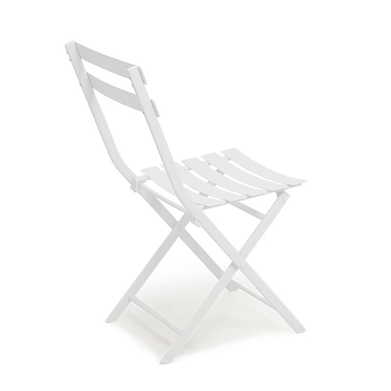 3 Piece Patio Bistro Set of Foldable Square Table and Chairs