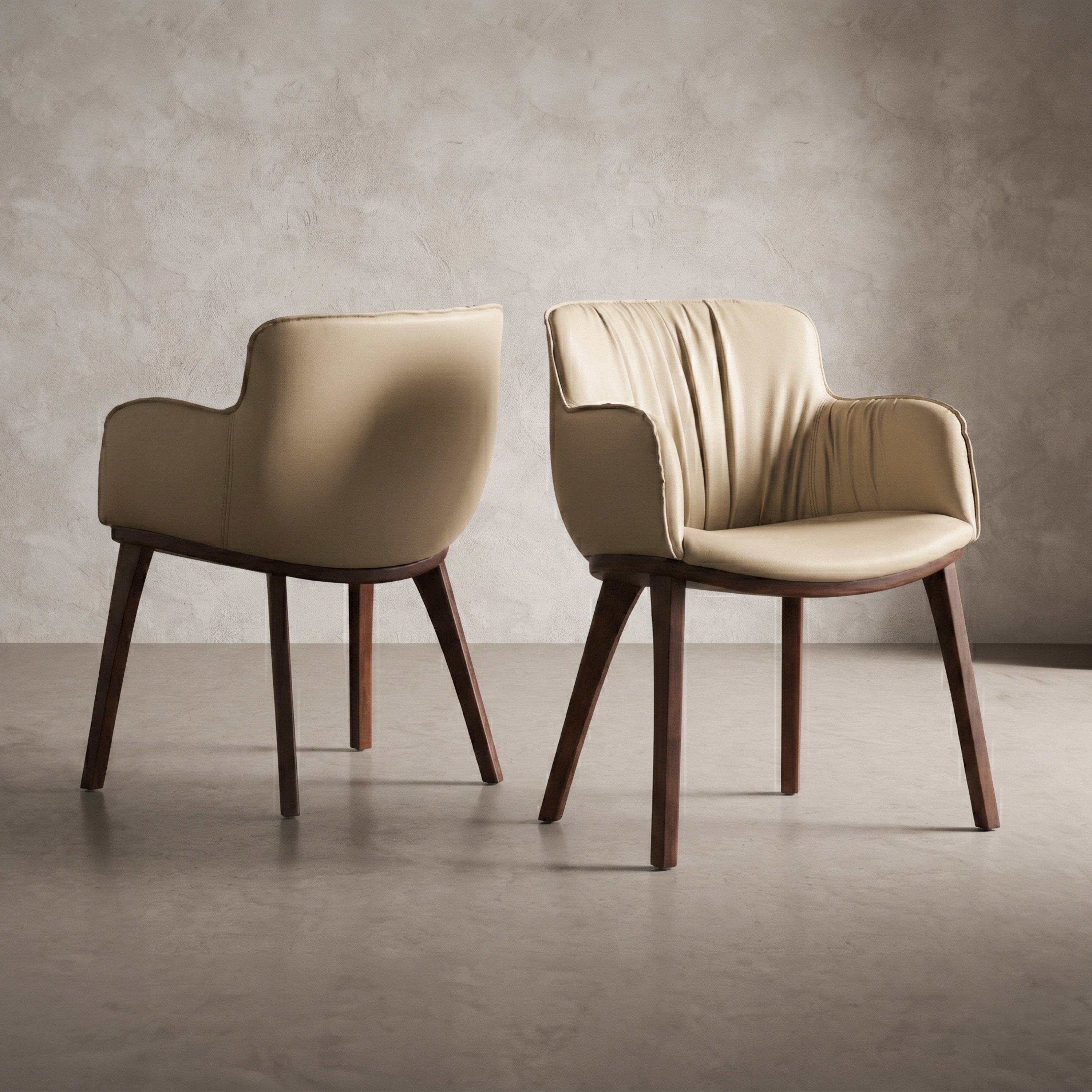 Furniture of America Abigail XIII Mid-Century Modern Solid Wood Beige Upholstered Dining Chairs (Set of 2)