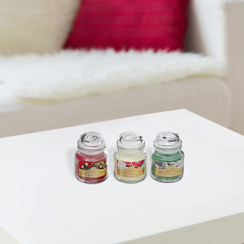 Christmas 3 Pk 3Oz Scented Glass Jar Candle Gift Set - N/A