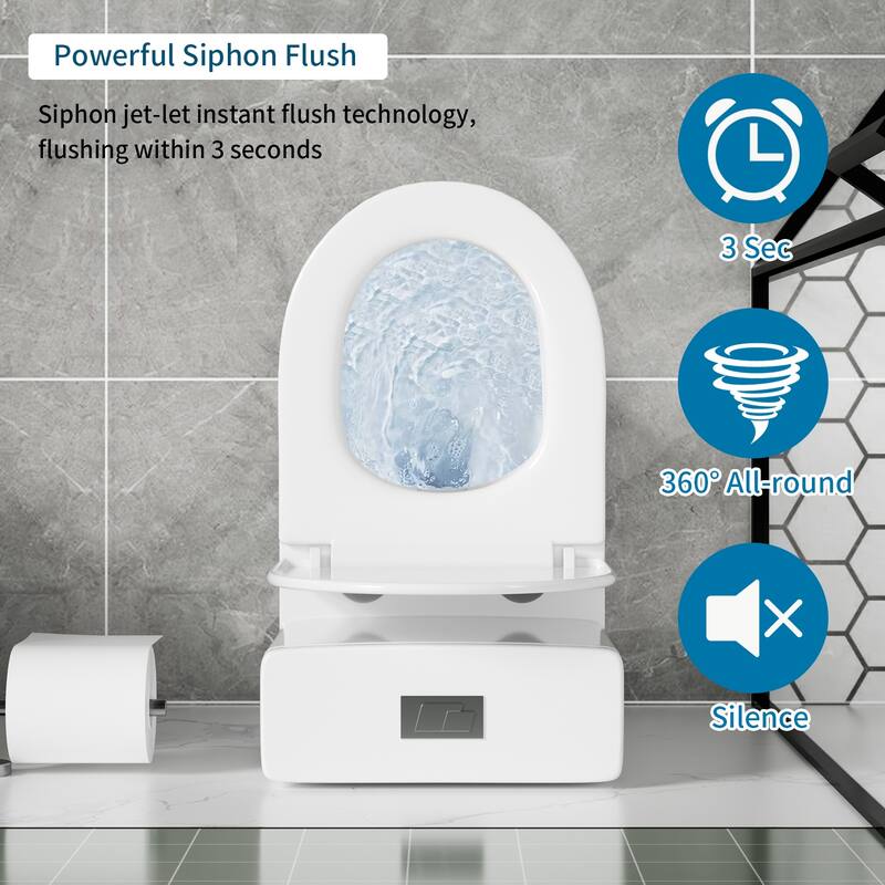 1.1/1.6 GPF Tornado Flush One-Piece Toilet with Comfort Chair Seat ADA Height 17",Powerful & Quiet Dual Flush Modern Toilet